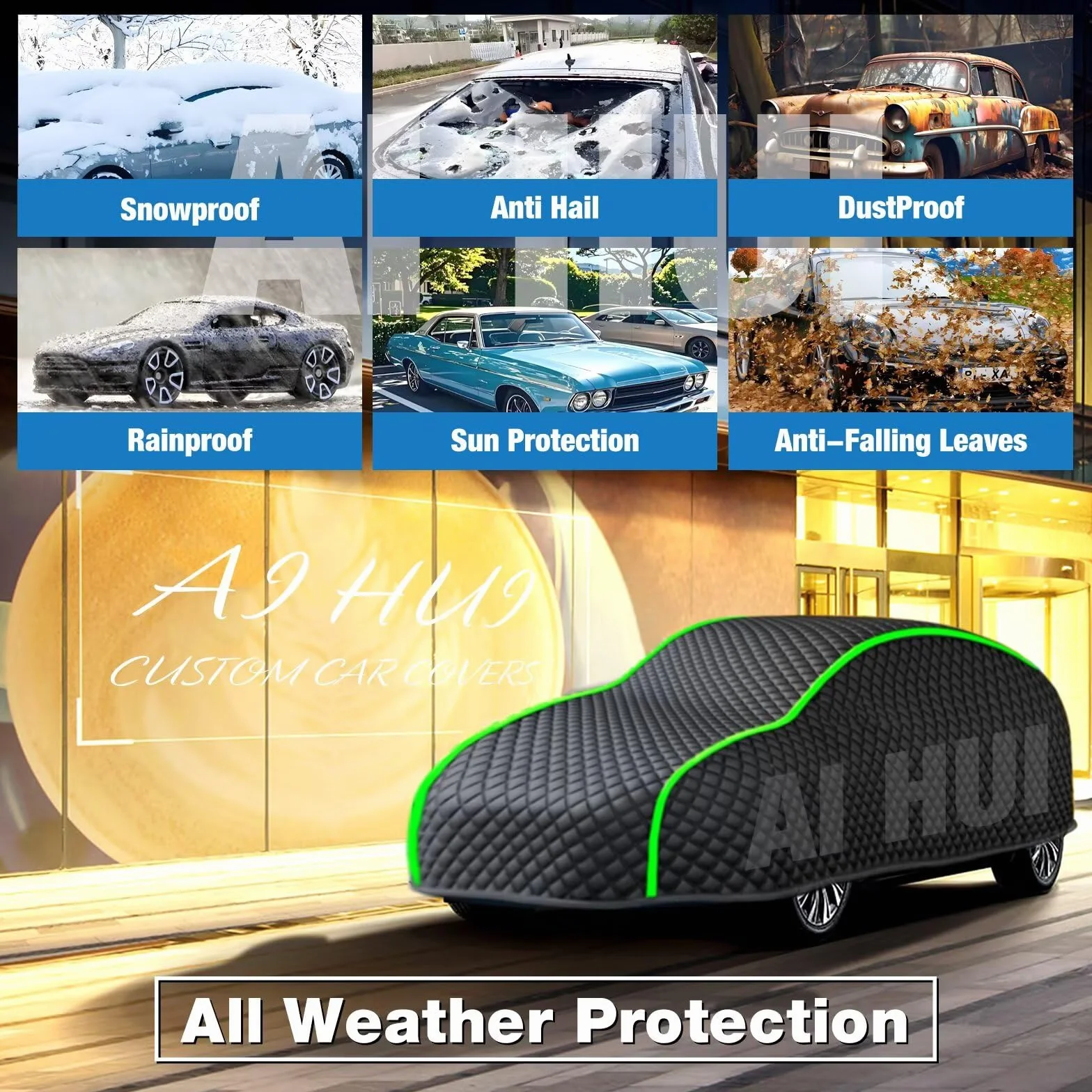 Hagelschutzplane Auto Autoabdeckung Wasserdicht für Cadillac XTS(2013-2025) Hagelschutz Abdeckplane Auto, PKW Hagelschutzgarage Wasserdicht 100%, Hagelschutz Vollgarage