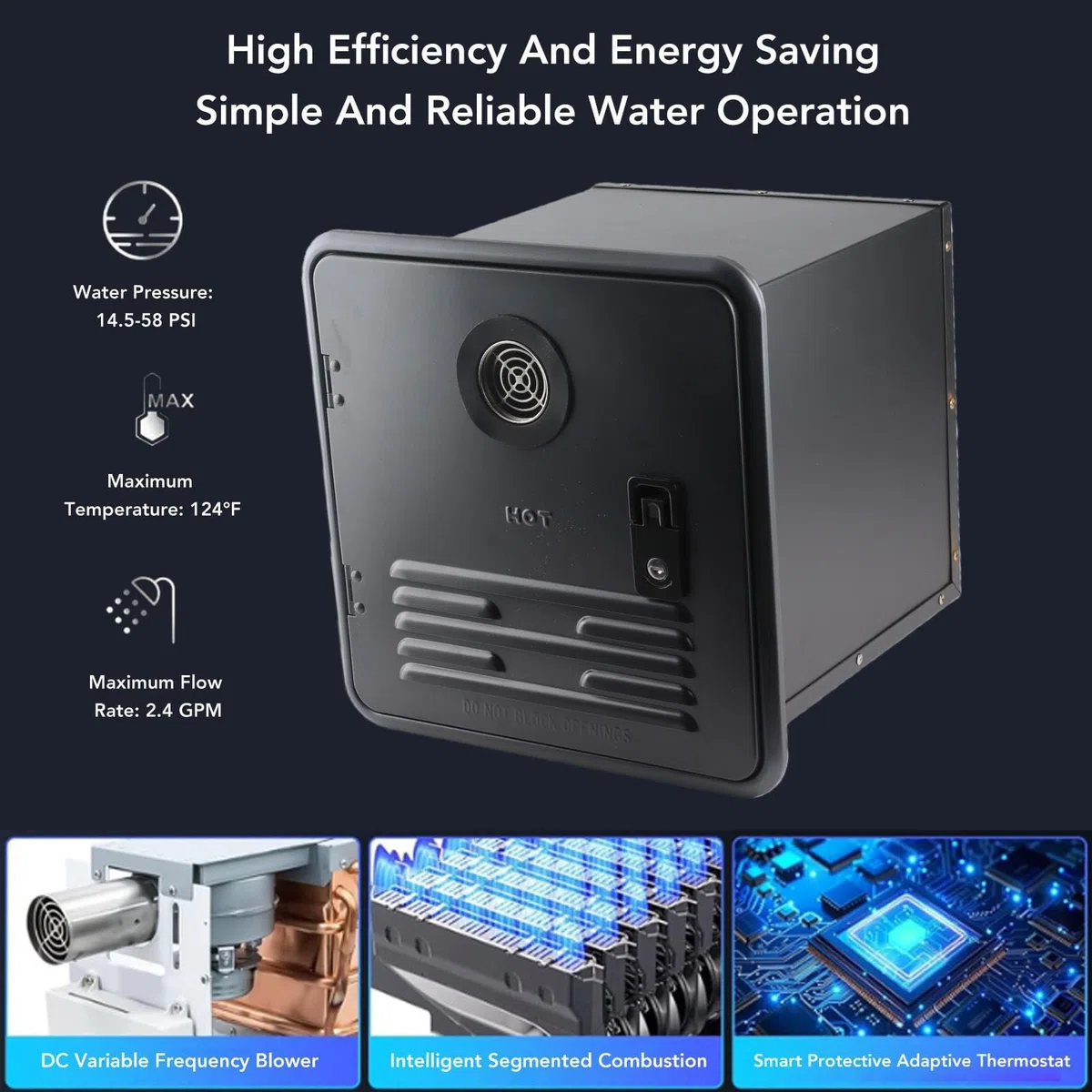 Tankless RV Water Heater 61000BTU/H High Efficiency Instant