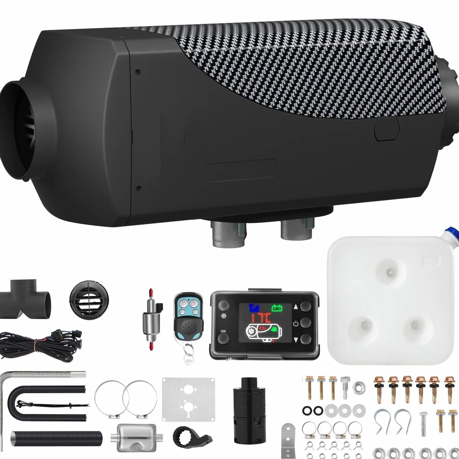 Dieselheizung 8KW Diesel-Lufterhitzer Schalldämpfer Dieselheizung 12V Fernbedienung Diesel-Standheizung mit LCD-Schalter Luftheizung