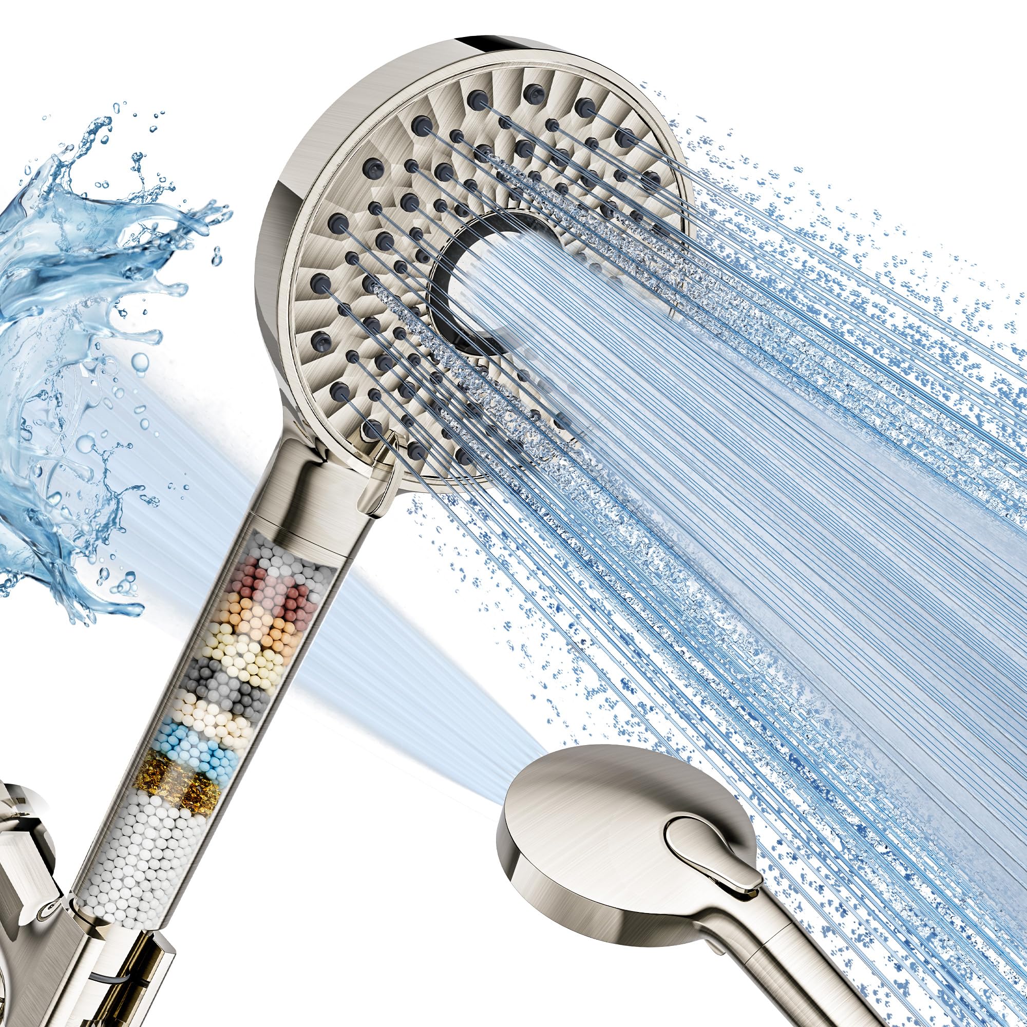 Polished Chrome Handheld Shower System with Versatile Sprays