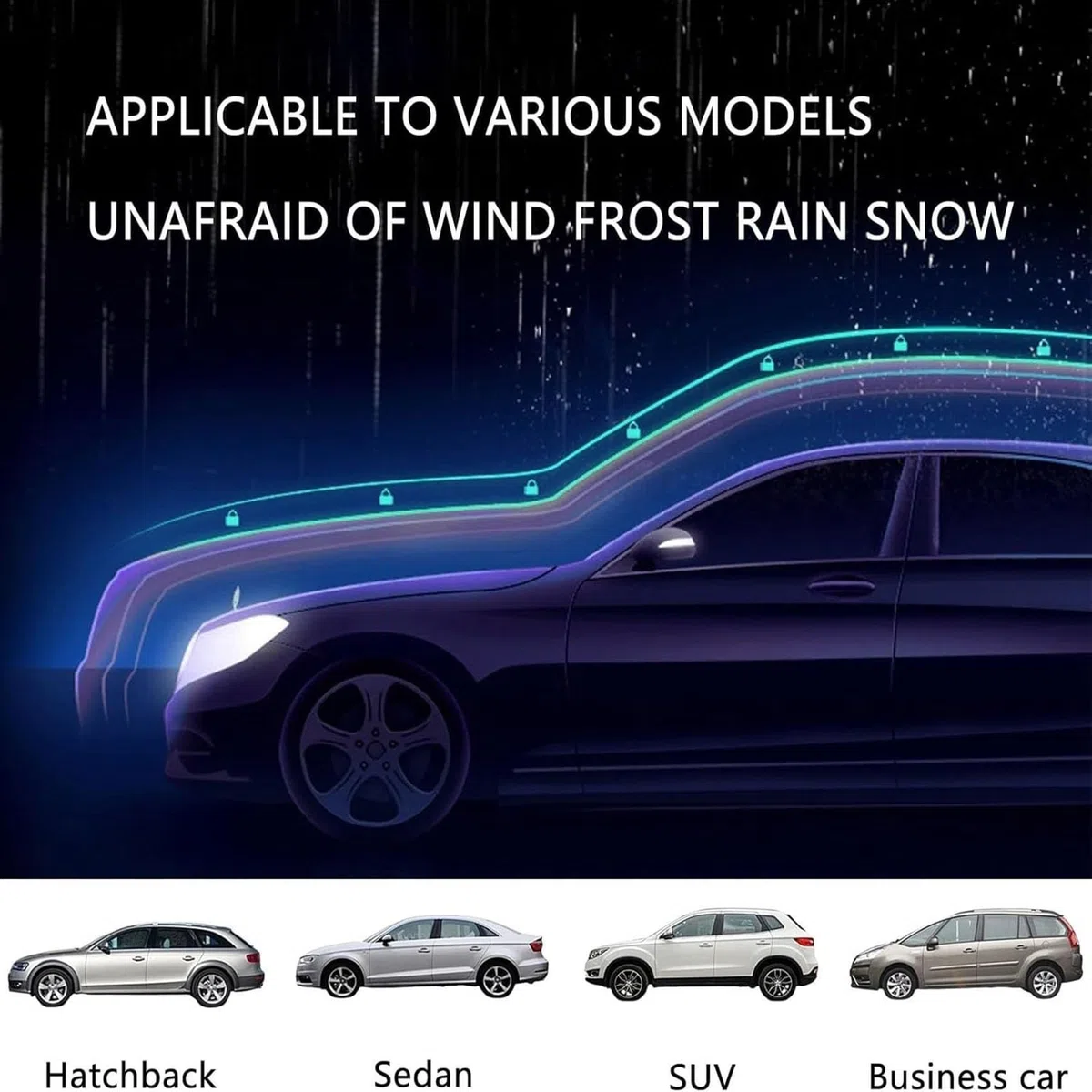 Hagelschutz Abdeckplane Für NIRO, Auto Hagelschutzplane Autogarage Abdeckung Outdoor UV-Schutz Und Frostschutz Mit Reflektorstreifen