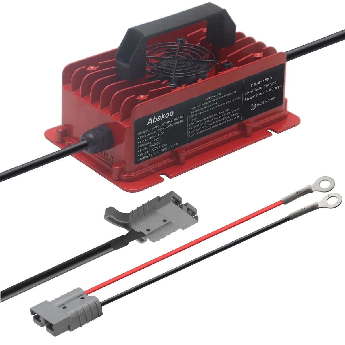 29,2V 20A LiFePO4 Ladegerät Batterieladegerät 24V (25,6V) Lithium Eisenphosphat Akku Ladegerät, Maintainer Vollautomatisches, Wiederaufladbares LiFePO4 Batterieladegerät, Wasserdicht