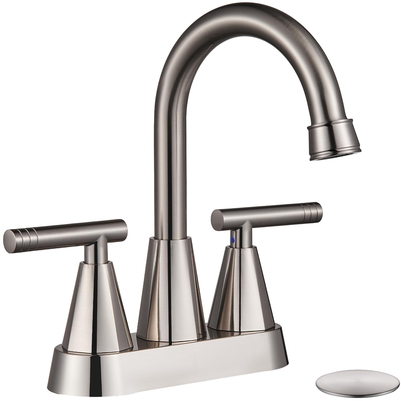 Brushed Nickel Two-Handle Centerset Faucet