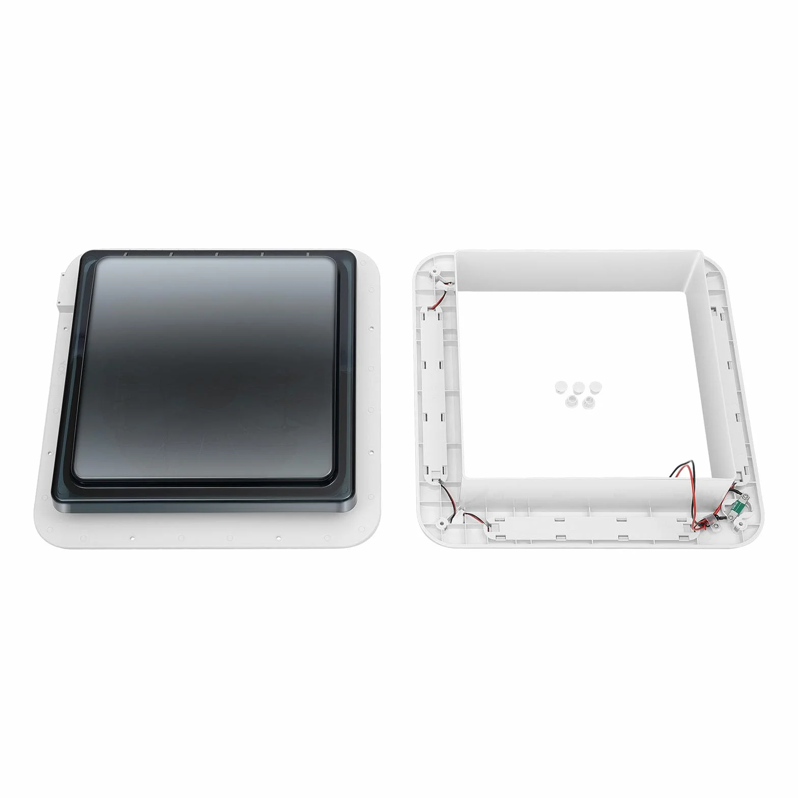 28x28cm Wbelüftung Dachfenster Wohnmobil Rv-Abluftventilator | mit LED-Licht & Insektenschutzgitter, Dachluke Camper Leiser Lüfter mit UV-beständigem Deckel