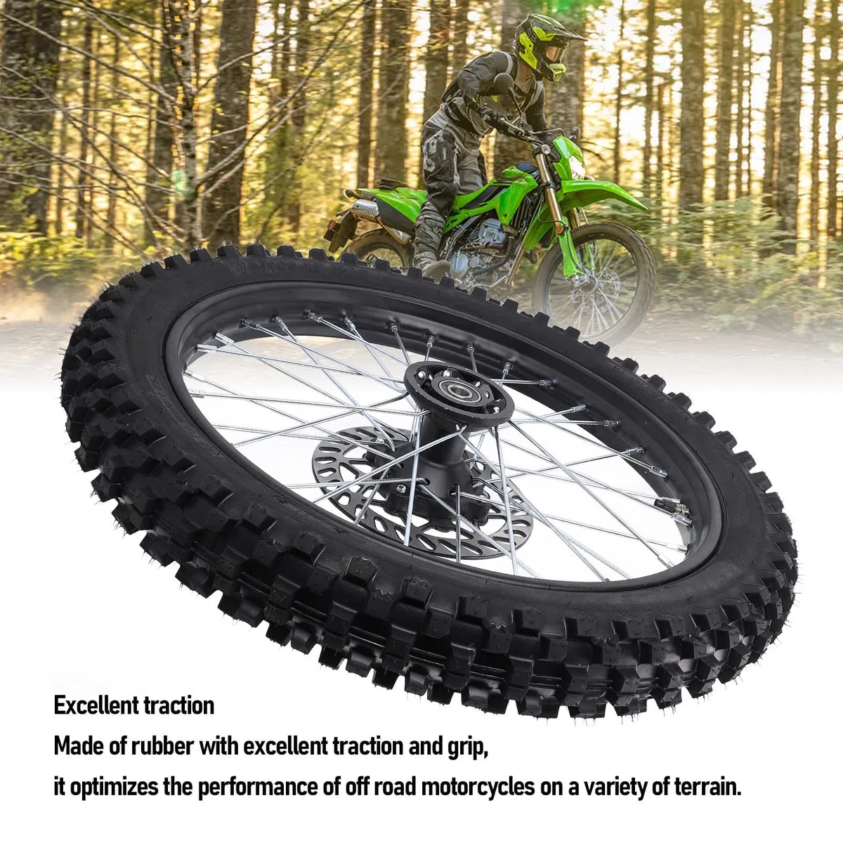 17 Zoll Vorderrad Montage 70/100 2,75-17 Reifen Innenrohr 15mm Felge Achse Bremsscheibe Pit Dirt Bike