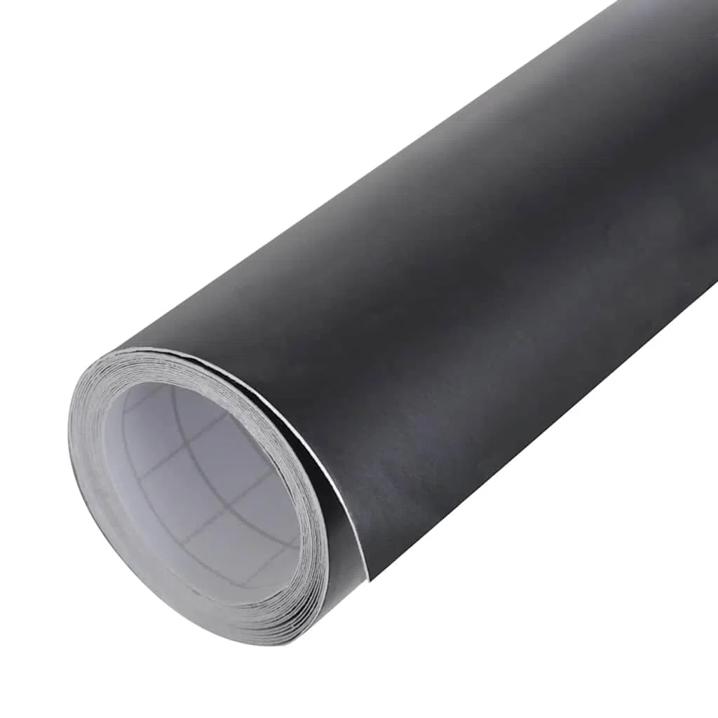 Matt-schwarze Autofolie aus PVC 2 Stk. 100 x 150 cm selbstklebend mit Luftkanälen für Fahrzeugfolie, Carwrapping, Lackschutzfolie, Innenraum, außenbereich und präzisen Zuschnitt