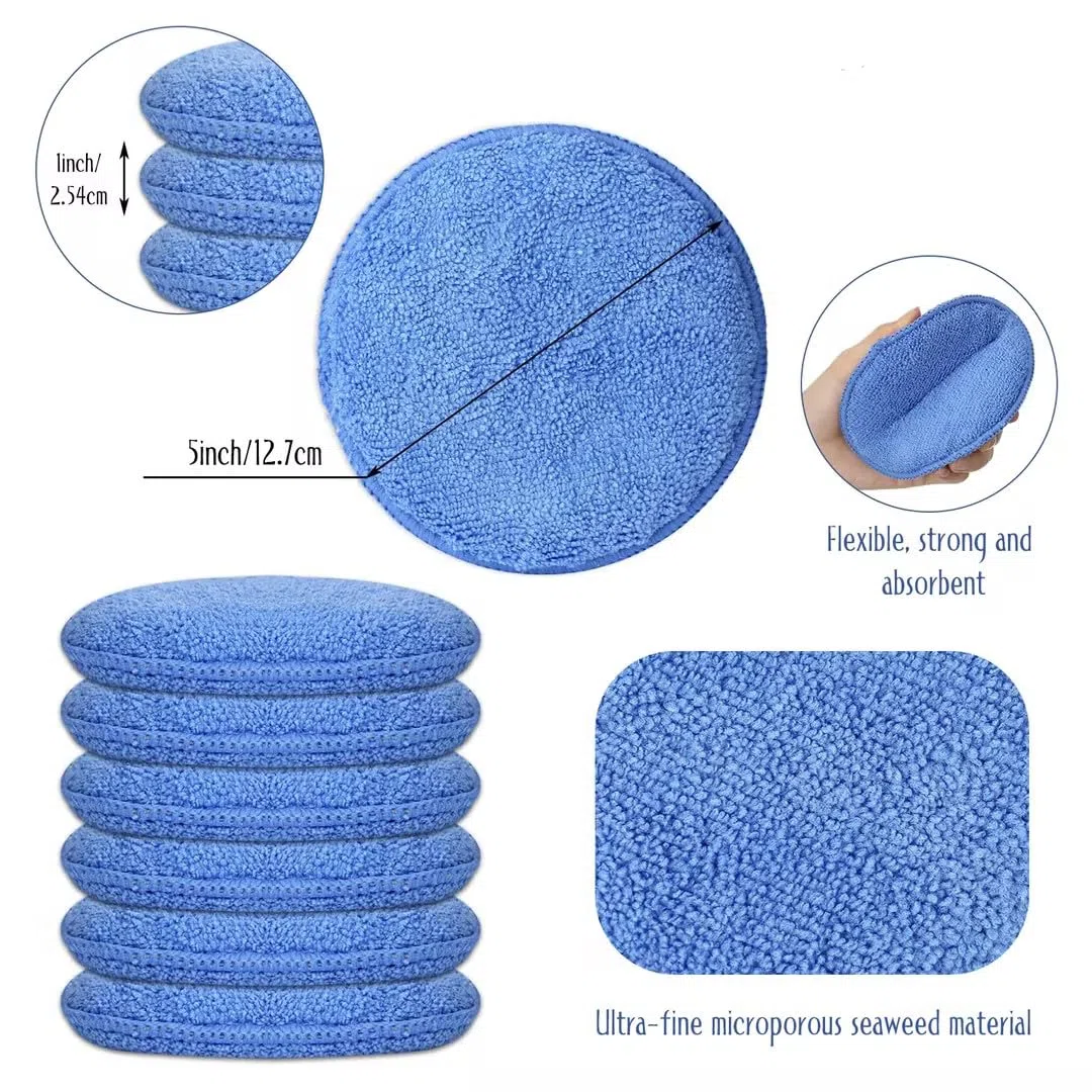 Tanlade Mikrofaser-Applikator-Pads, Wachs-Applikator, Wasch-Mikrofaser-Pads, Blau, 12,7 cm Durchmesser (100 Stück)