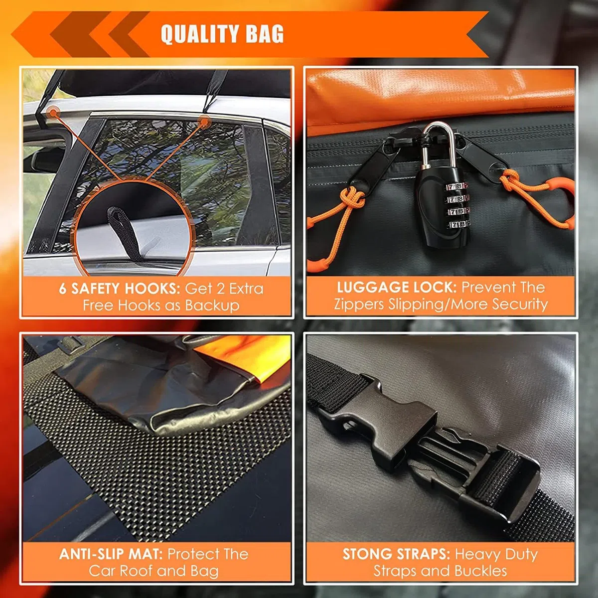 Dachbox Auto für OPEL ADAM M13, Faltbare Dachkoffer mit Anti-Rutsch-Matte, für Frachtgepäck, Reisen und Gepäcktransport,B/20cubic feet(132 * 100 * 43)