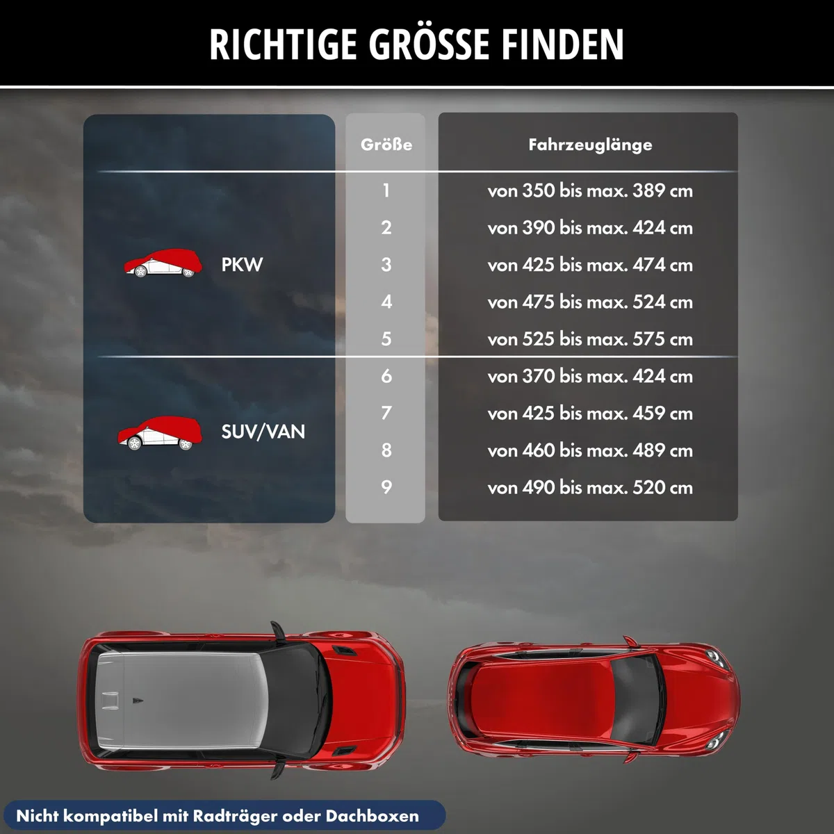 WALSER Hagelschutz Abdeckplane Auto, Autogarage Abdeckung, Abdeckplane Basic, Hagelschutzplane, Abdeckung 100% Polyester, Vollgarage, SUV XL - grau-Silber