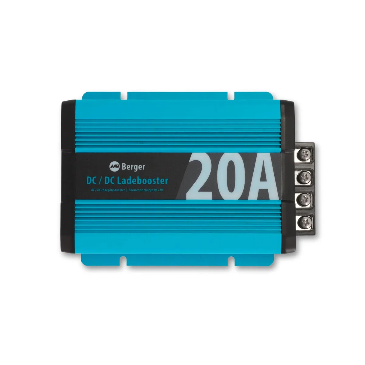 BERGER DC/DC Ladebooster BCD 20 | 12 V Batterieladegerät mit MPPT | Geräuschlos & kompakt | Kompatibel mit LiFePO4, AGM, Gel, STD, Cal | EIN-Knopf-Steuerung | 20 A Ausgang | Wohnmobil & Fahrzeug