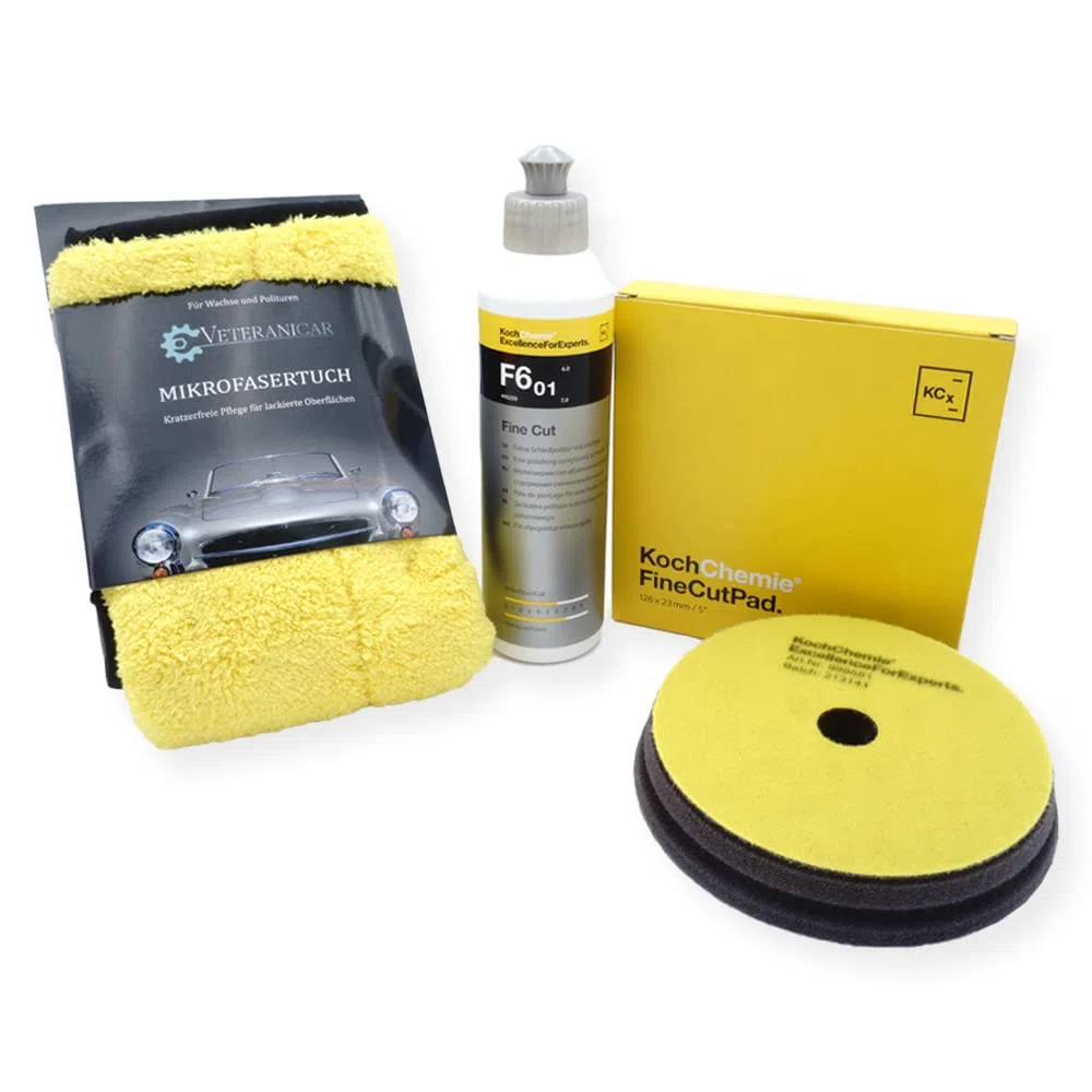 Koch Chemie Autopolitur Set Politur Mikrofasertuch 9-Teilig Heavy+Fine+Micro Cut