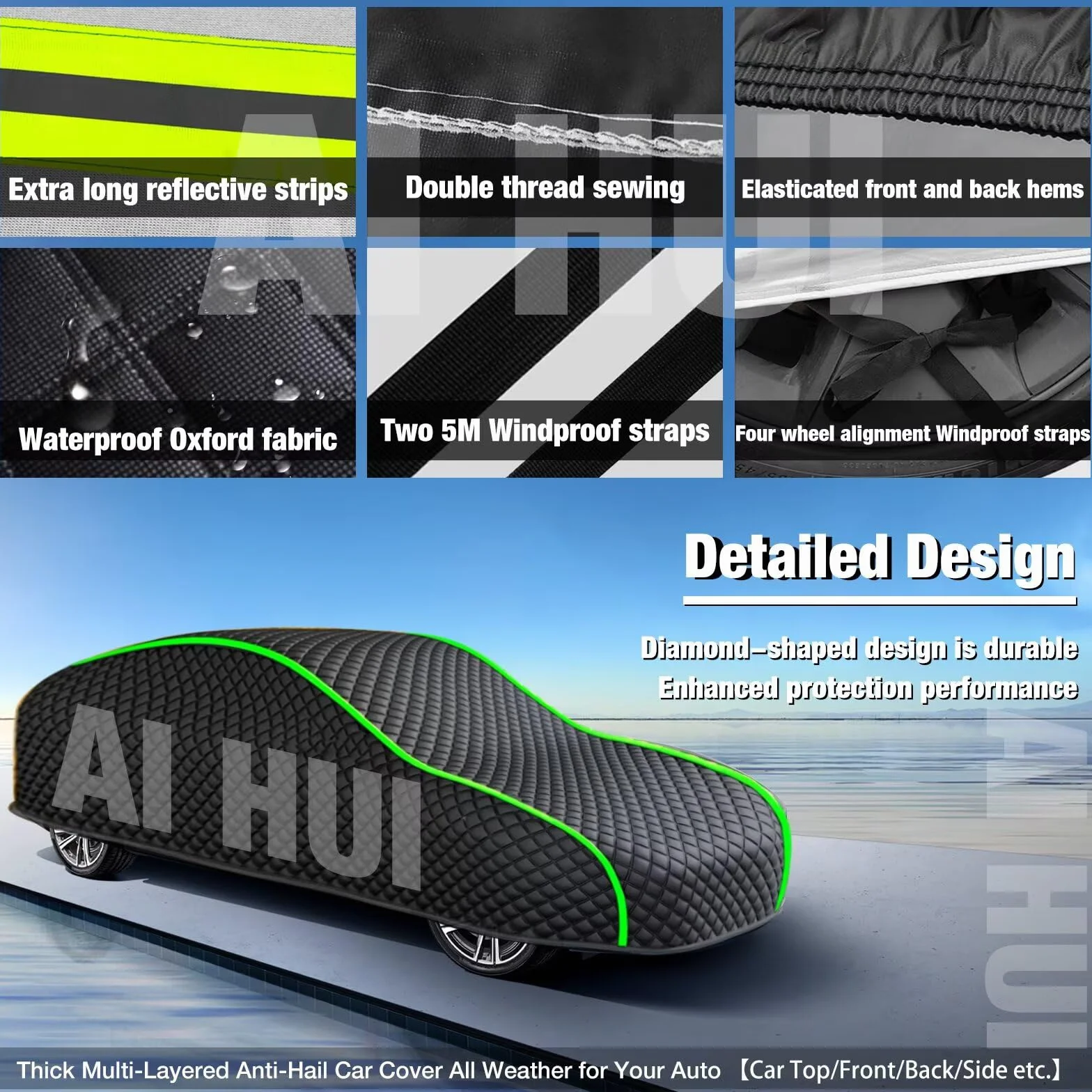 Hagelschutzplane Auto Autoabdeckung Wasserdicht für Cadillac XTS(2013-2025) Hagelschutz Abdeckplane Auto, PKW Hagelschutzgarage Wasserdicht 100%, Hagelschutz Vollgarage