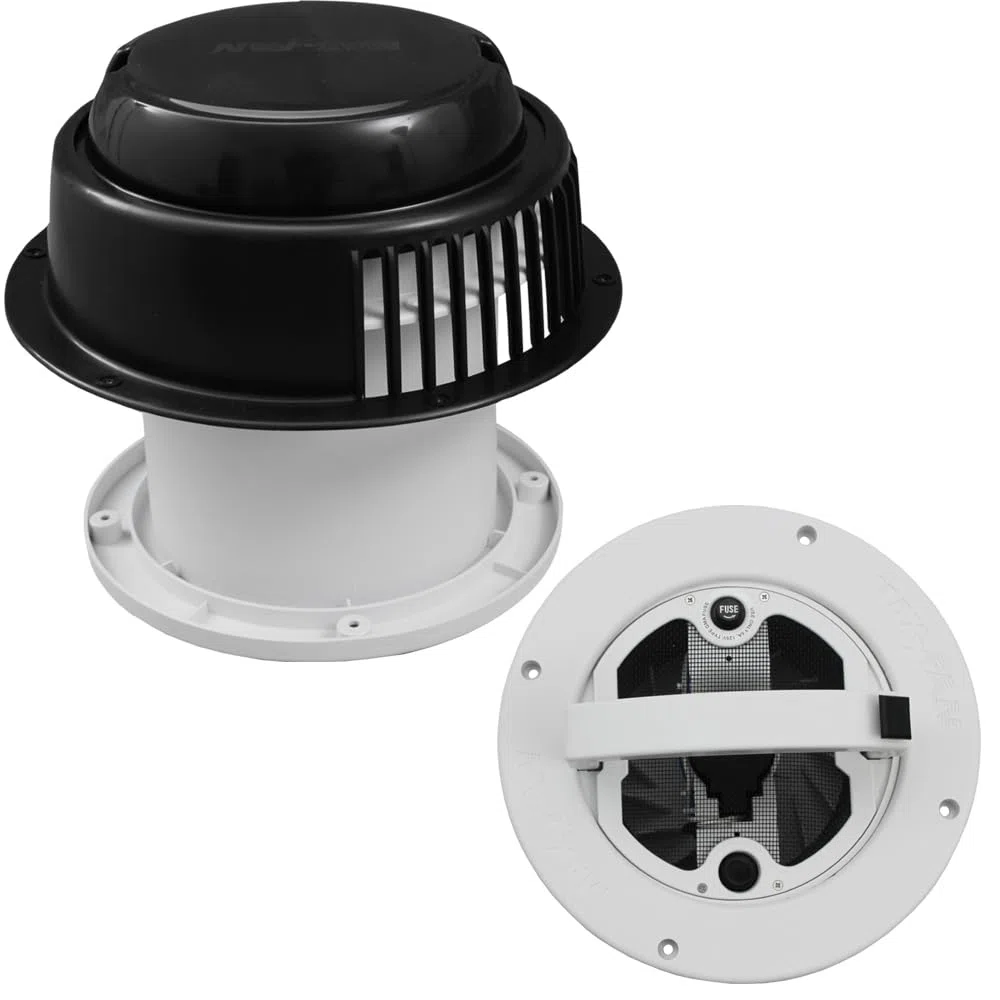 pro-Styling MAXXFAN Dome 12 Volt Lüfter Ventilator Dachlüfter Seitenwandlüfter Pilzlüfter Wohnwagen Wohnmobil Caravan Boot Sanitär schwarz