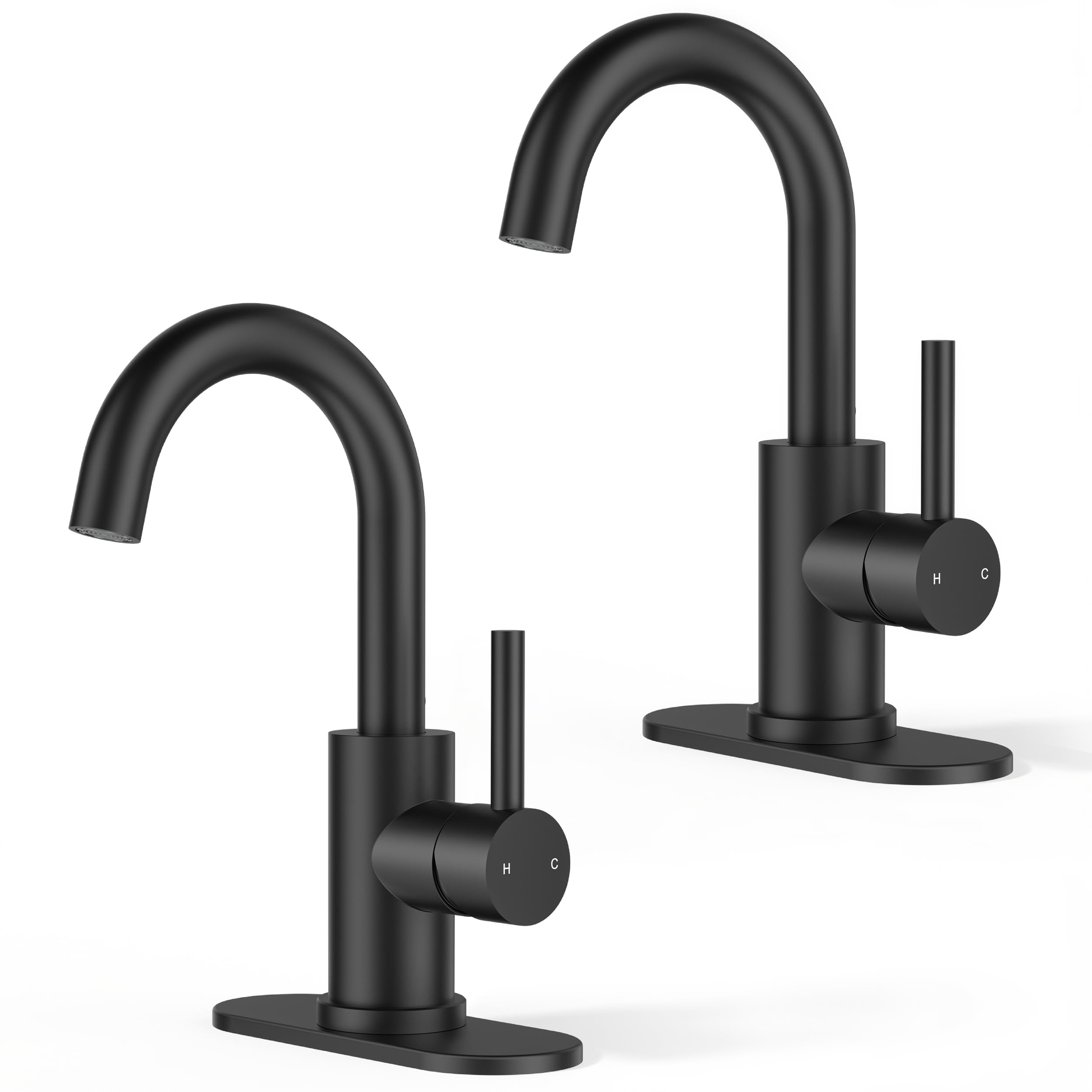 Matte Black Single-Handle Gooseneck Faucet