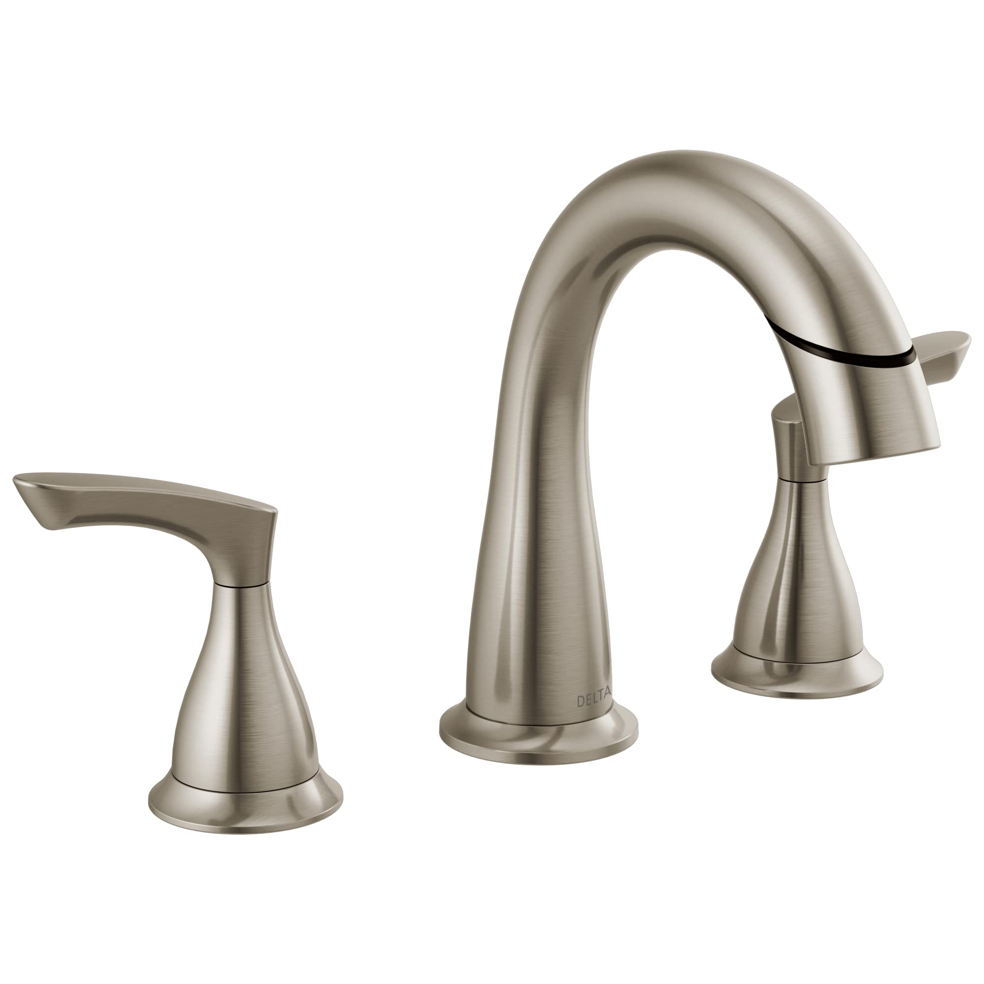 Brushed Nickel Widespread Bathroom Faucet with Retractable Sprayer
