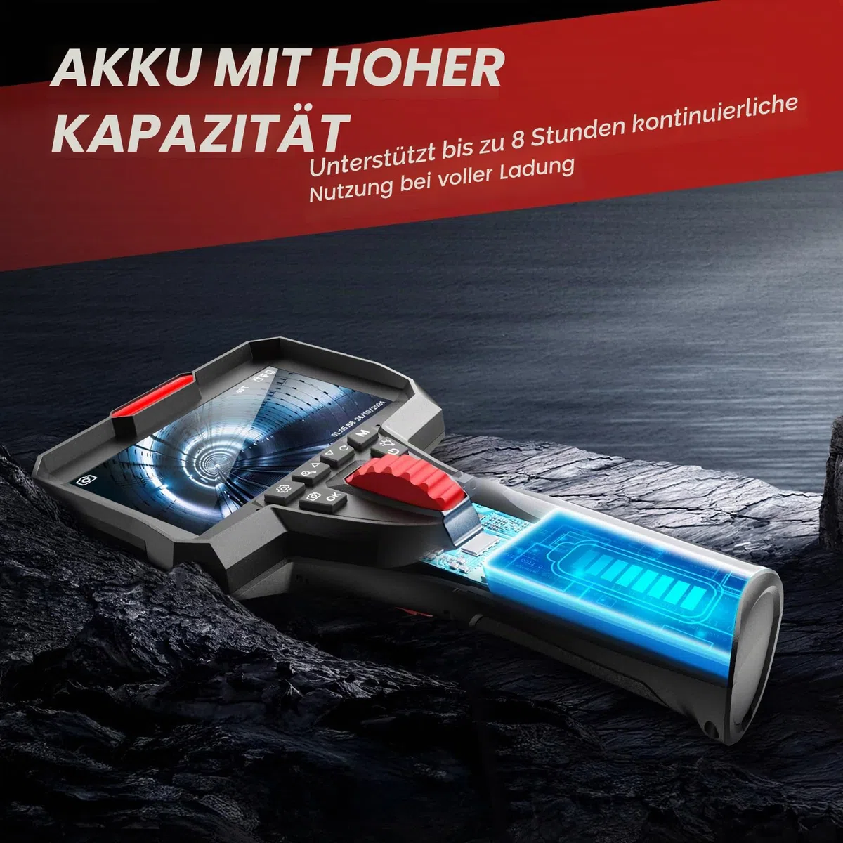 Anysun Endoskopkamera mit Licht, 4,3'' IPS 1080P Endoskop mit Audioaufnahme | DVR mit 32GB TF-Karte, 6.2mm Endoscope Camera mit Scrollradsteuerung Zwei-Wege 360° Drehung, 1m Kamera IP67 Wasserdichte
