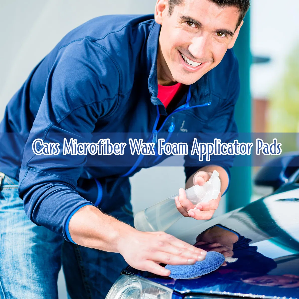 Tanlade Mikrofaser-Applikator-Pads, Wachs-Applikator, Wasch-Mikrofaser-Pads, Blau, 12,7 cm Durchmesser (100 Stück)