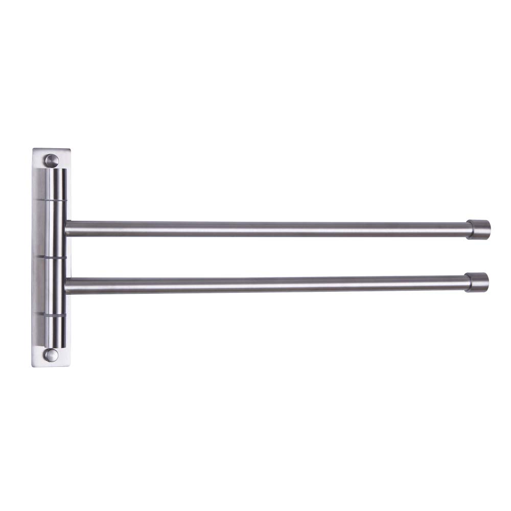 Brushed Stainless Steel Dual Pivoting Towel Bar