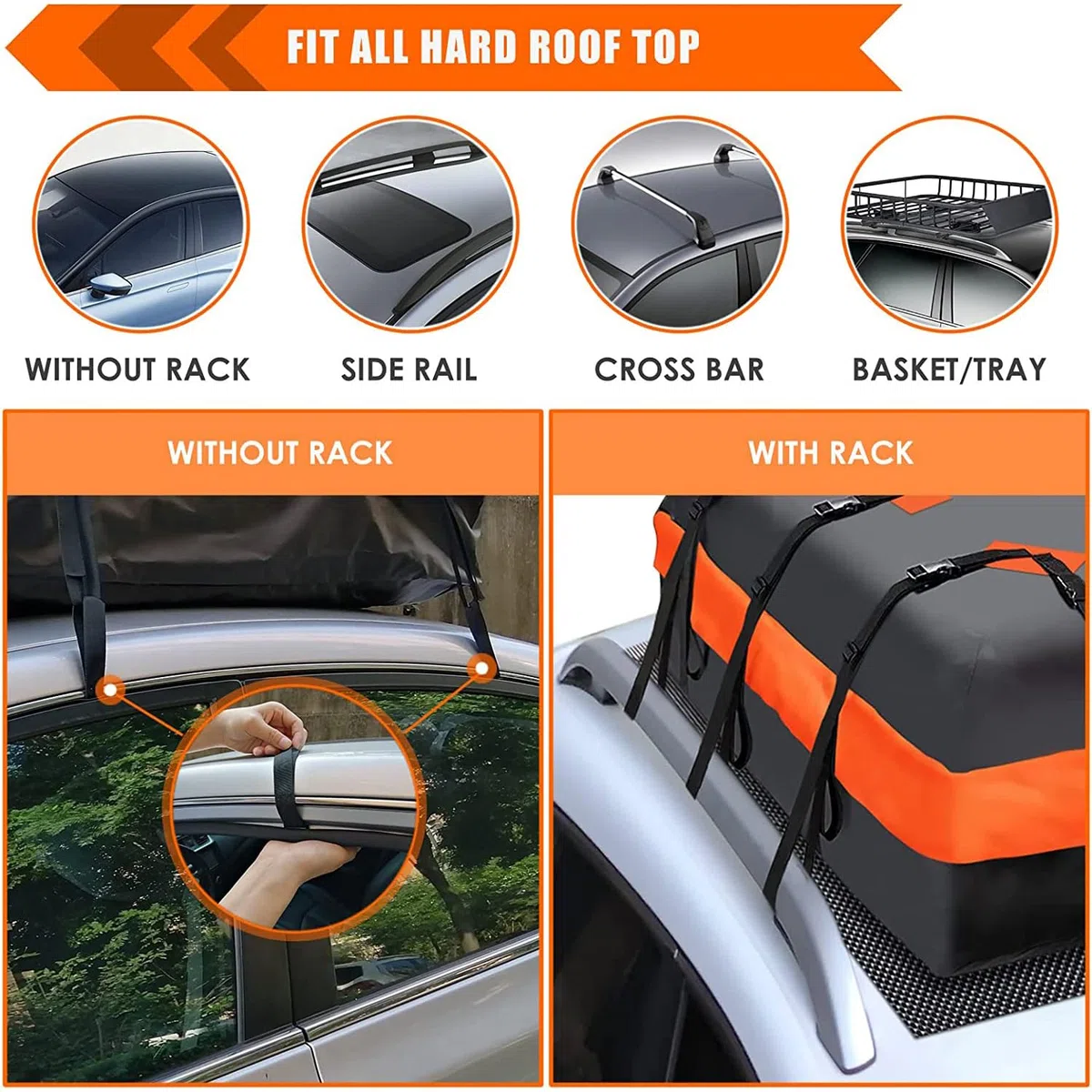 Dachbox Auto für OPEL ADAM M13, Faltbare Dachkoffer mit Anti-Rutsch-Matte, für Frachtgepäck, Reisen und Gepäcktransport,B/20cubic feet(132 * 100 * 43)