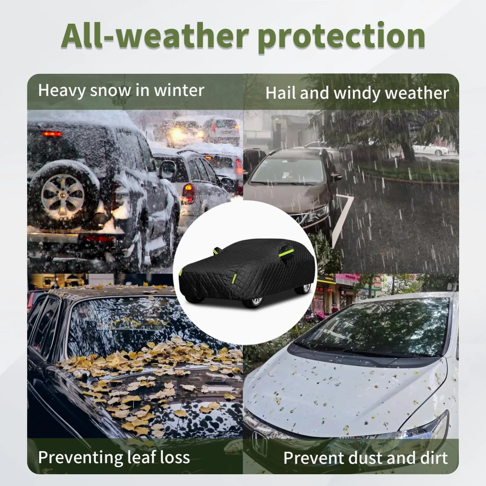 Hagelschutzplane Auto für Audi A6 C8 Avant 2018-2025,Hagelschutz Abdeckplane Auto Outdoor Wasserdicht Atmungsaktiv Allwetter Ganzgarage-Schwarz