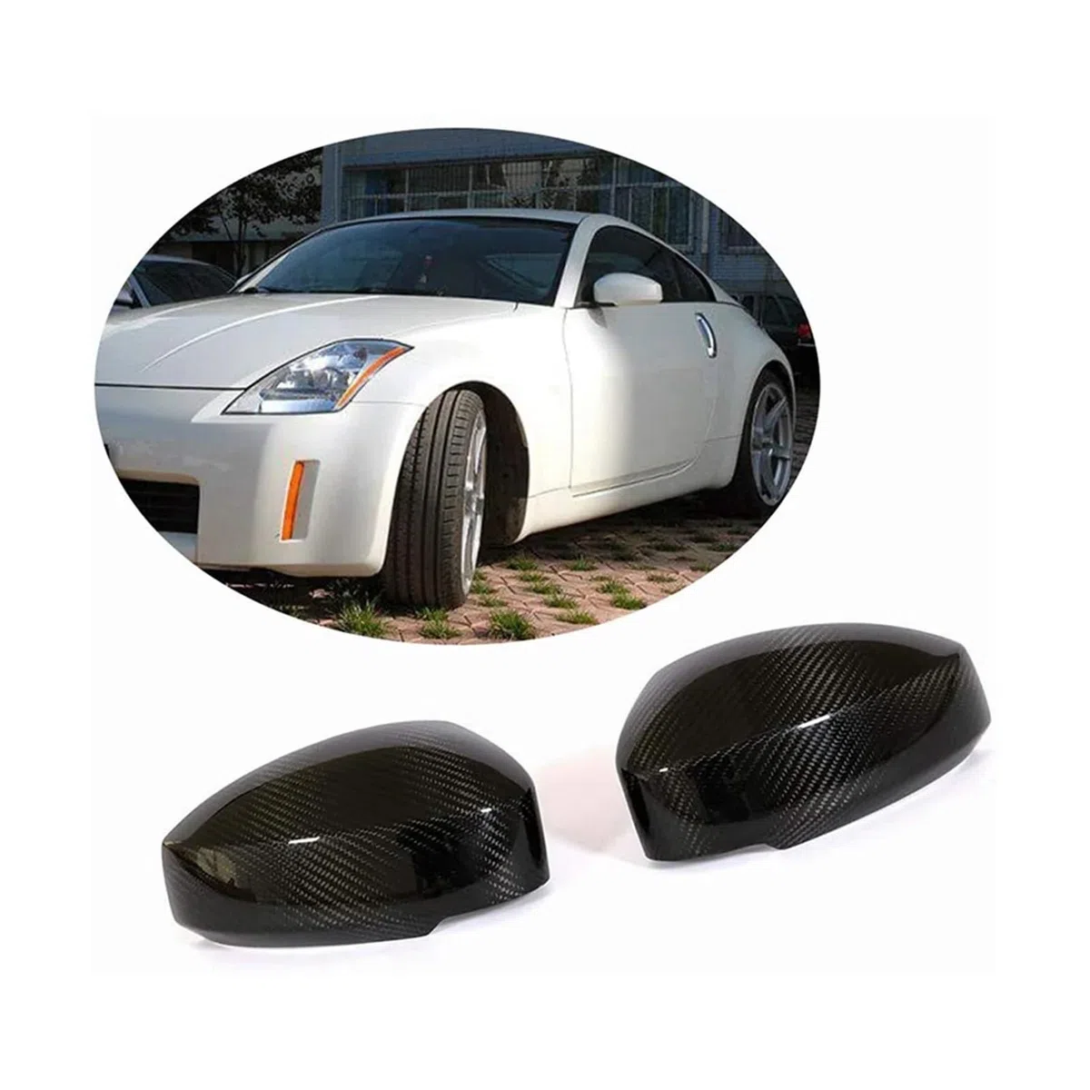 Rückspiegel Abdeckung Für Nissan Für Skyline Für Fairlady Z33 350Z | 2003–2008 Carbon-Seitenspiegel-Abdeckkappen-Aufkleber Für Außenspiegel