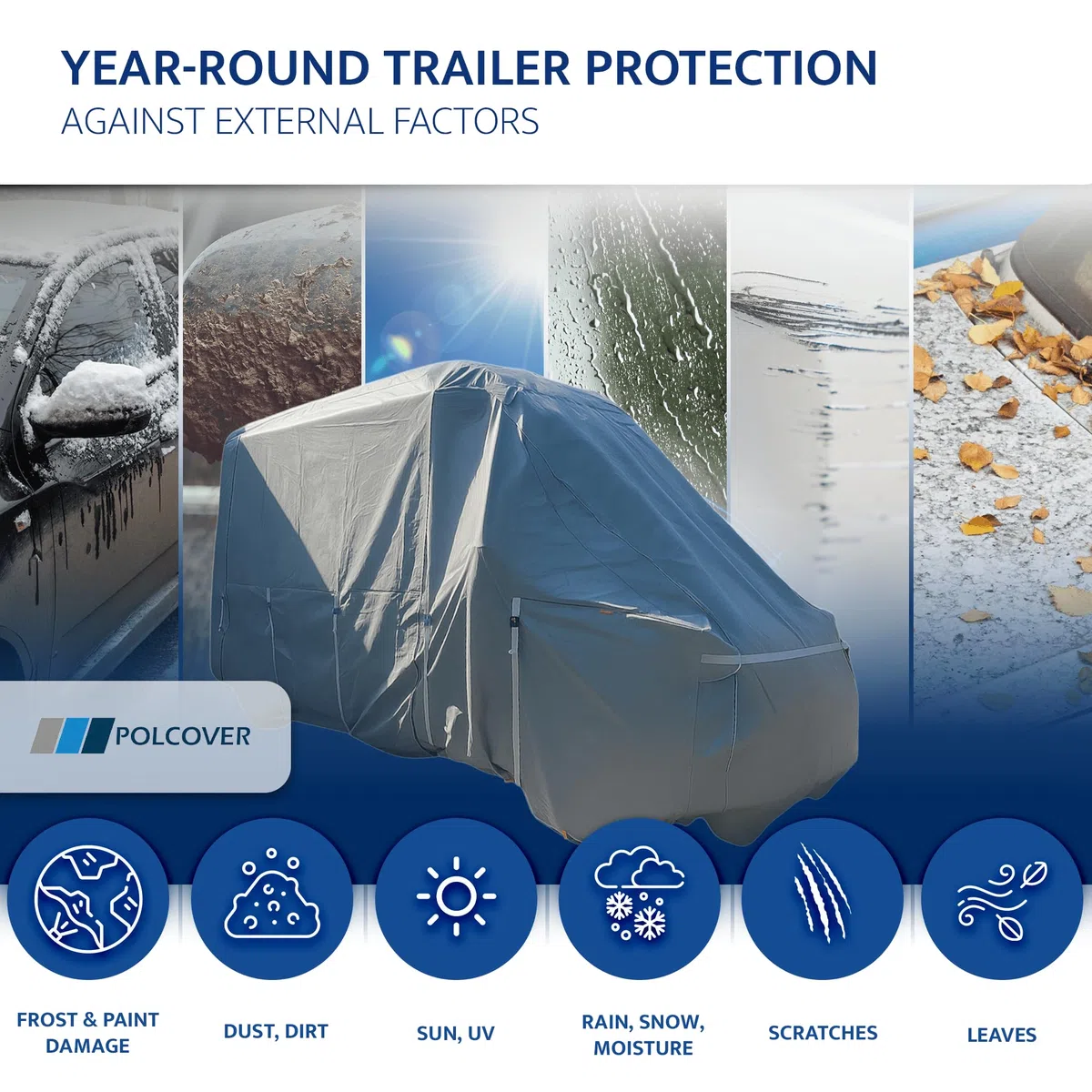 Wohnwagen Abdeckung | UV-resistente Wetterfeste Wohnmobilabdeckung | Langlebig, Schutzhülle & Atmungsaktive | 5-Lagig Wohnwagenplane | Ideal für VW Grand California 600