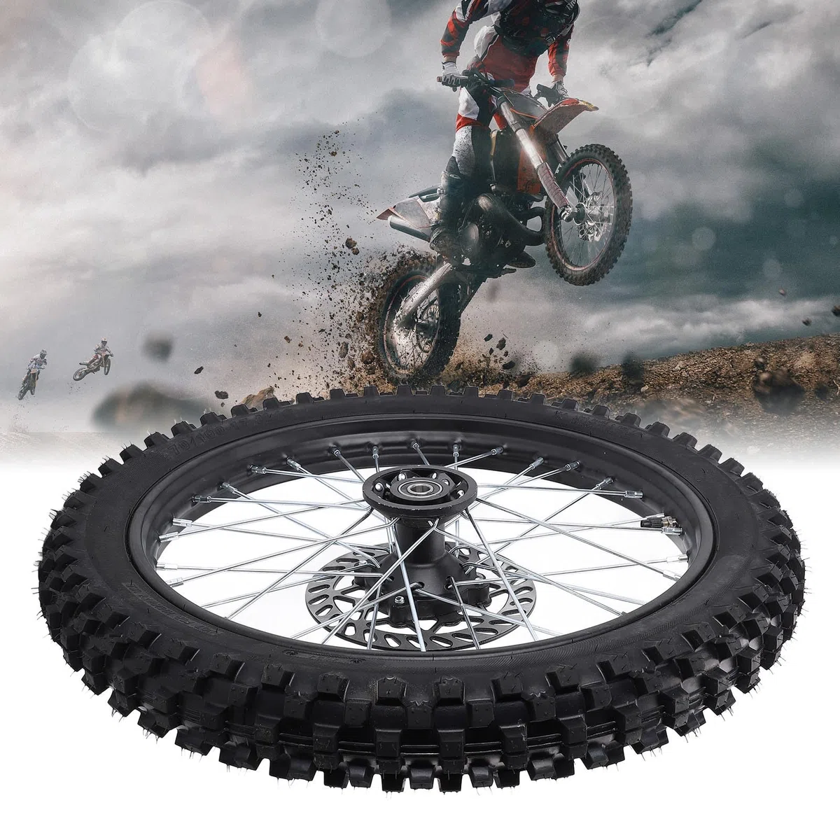 17 Zoll Vorderrad Montage 70/100 2,75-17 Reifen Innenrohr 15mm Felge Achse Bremsscheibe Pit Dirt Bike