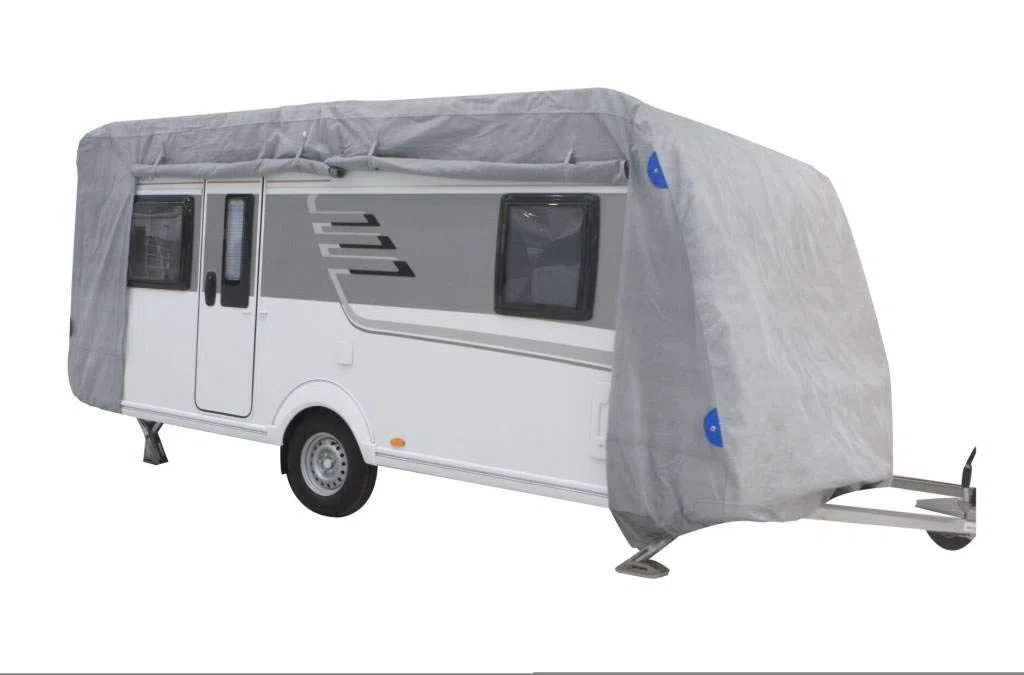 Schutzhülle Abdeckhaube aus hochwertigem Material für Wohnwagen Größe XL (670 x 250 x 220 cm)