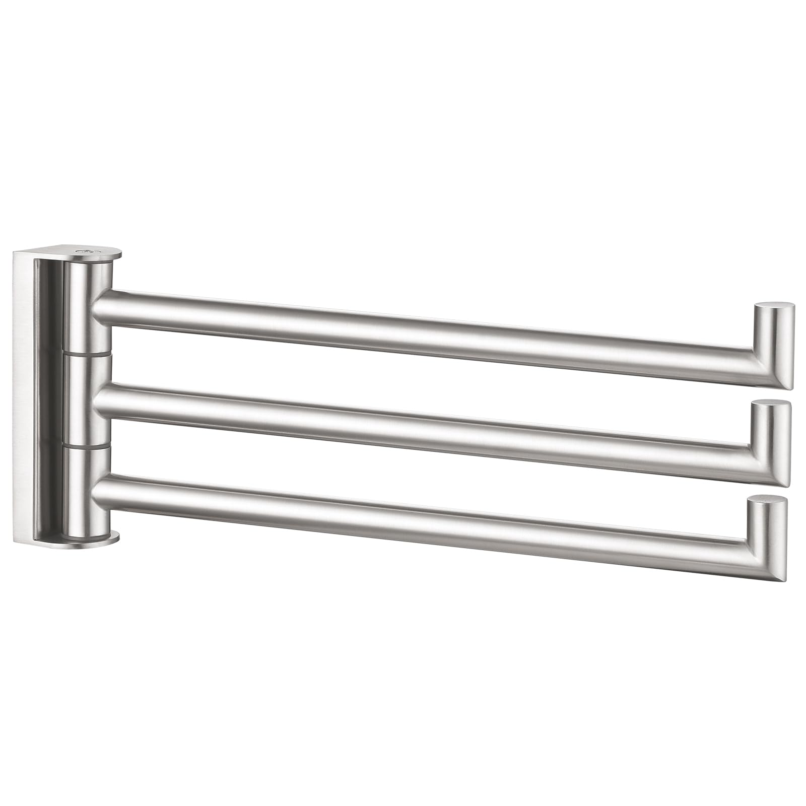Brushed Nickel Triple-Arm Swivel Towel Bar