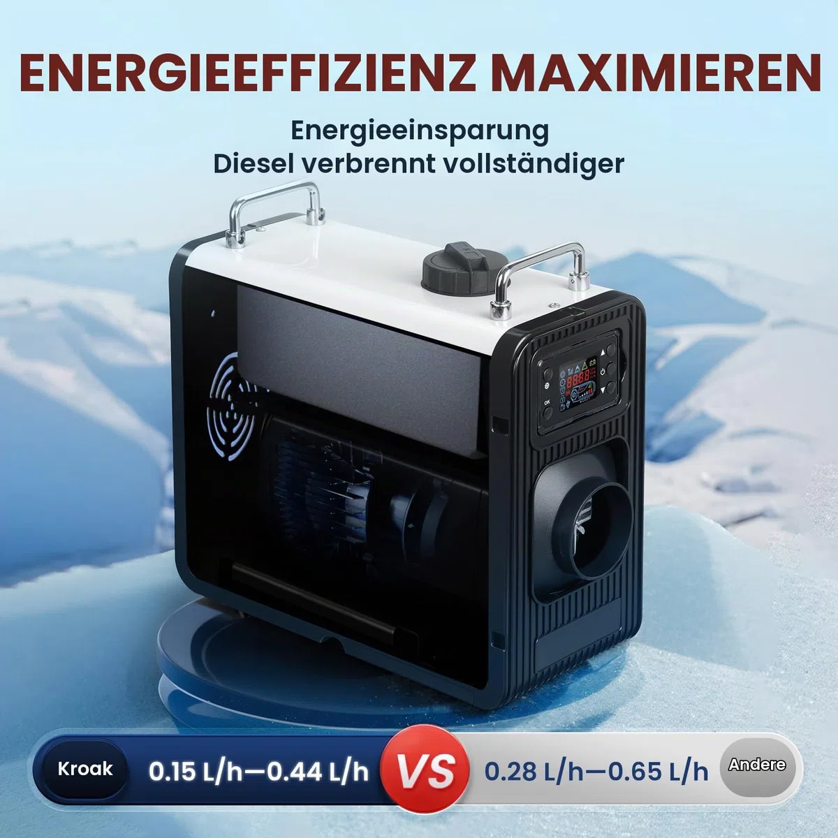12V/24V Diesel Standheizung, 8KW Luft Dieselheizung mit Bluetooth APP & Adapter, 0,15-0,44 l/h, Air Diesel Heizung Dieselheizung für Auto RV LKW Wohnmobil